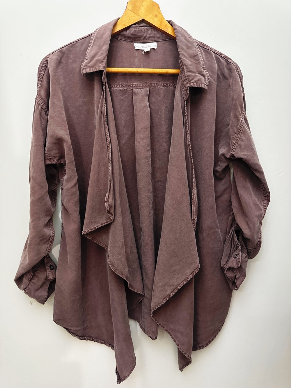 Wishlist Bohme Washed Draped Open Front Jacket - Charcoal gray Size Small